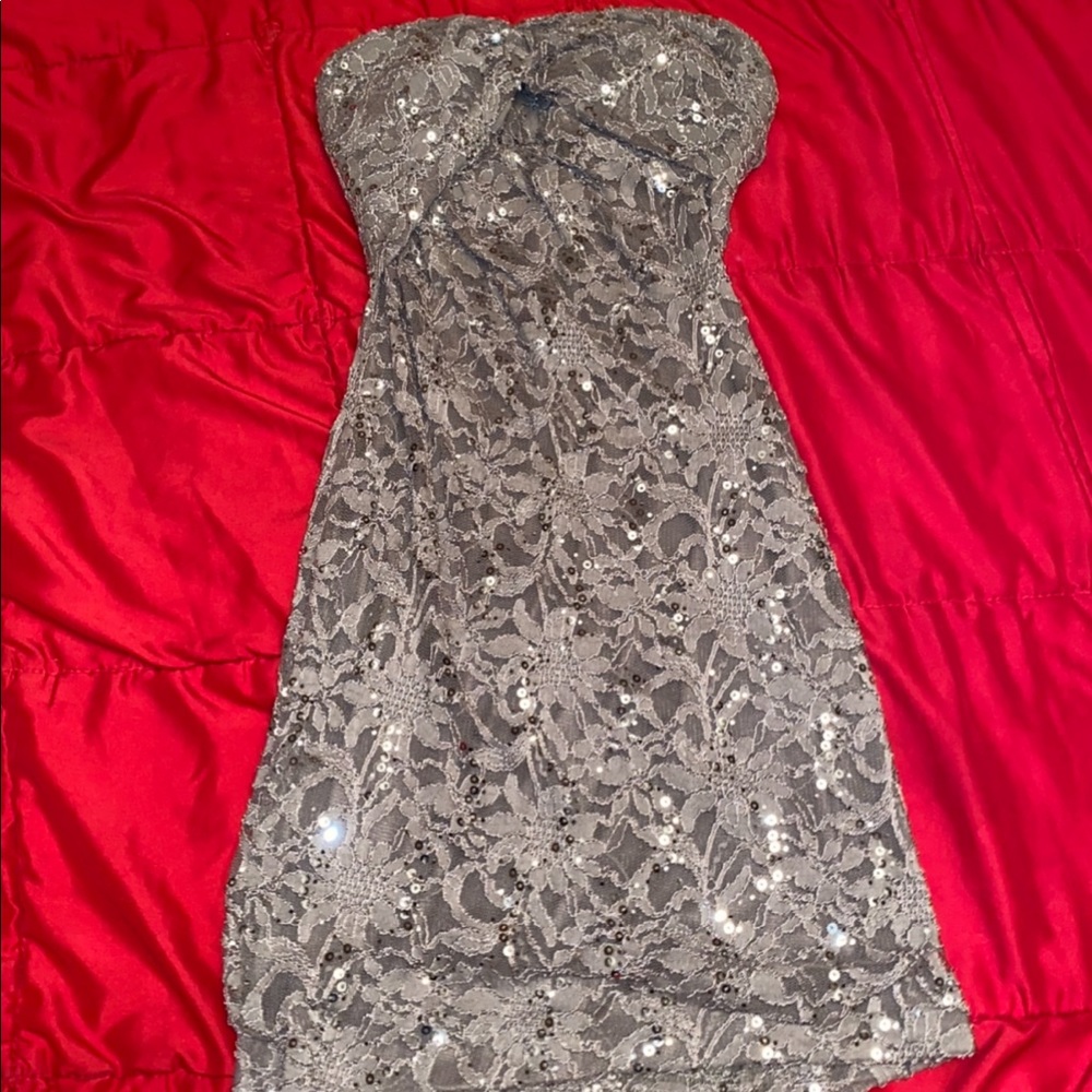 Strapless lace dress
